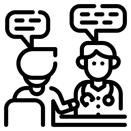Ícone relação médico-paciente